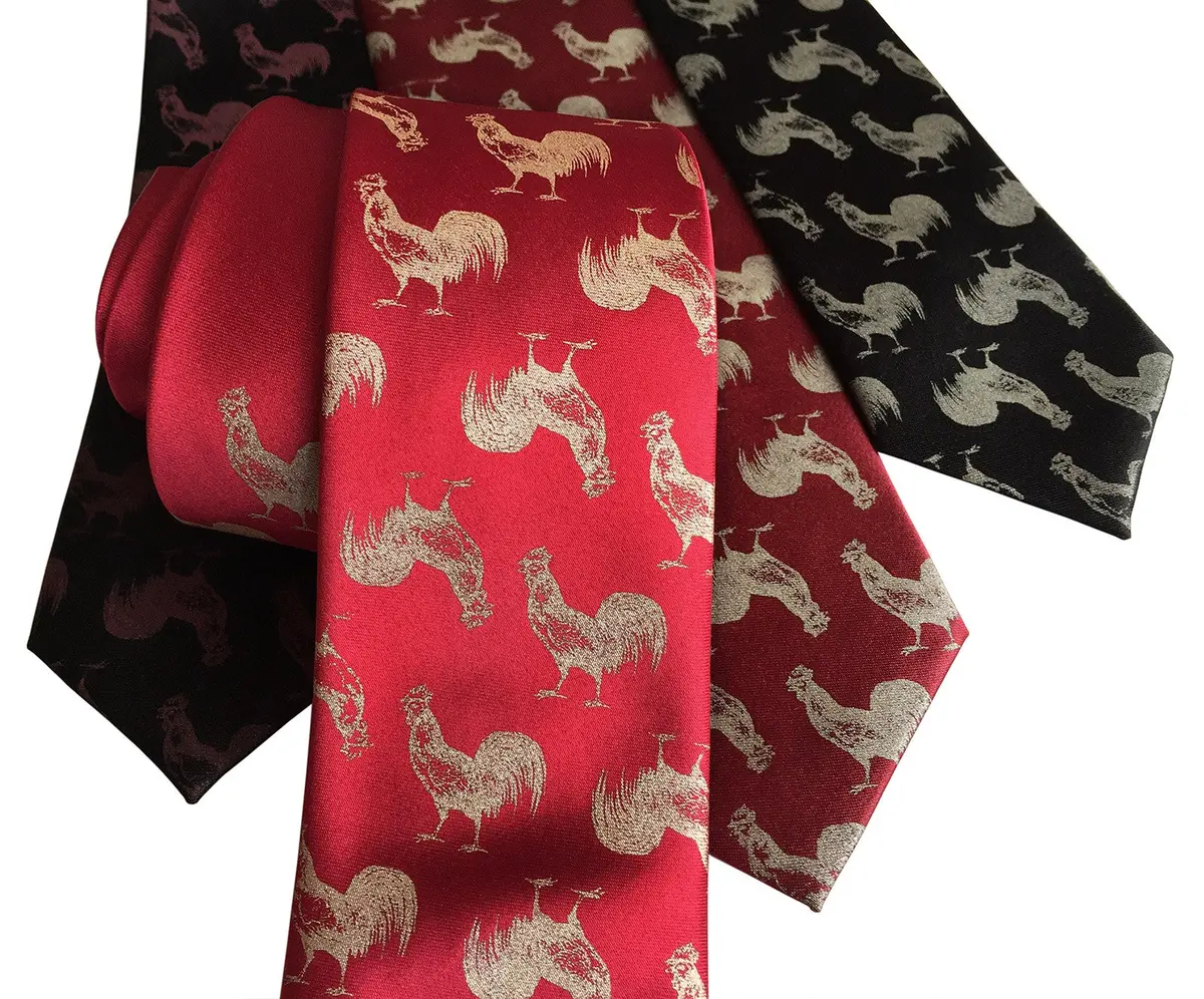 Cock Necktie. Rooster Printed Tie 7