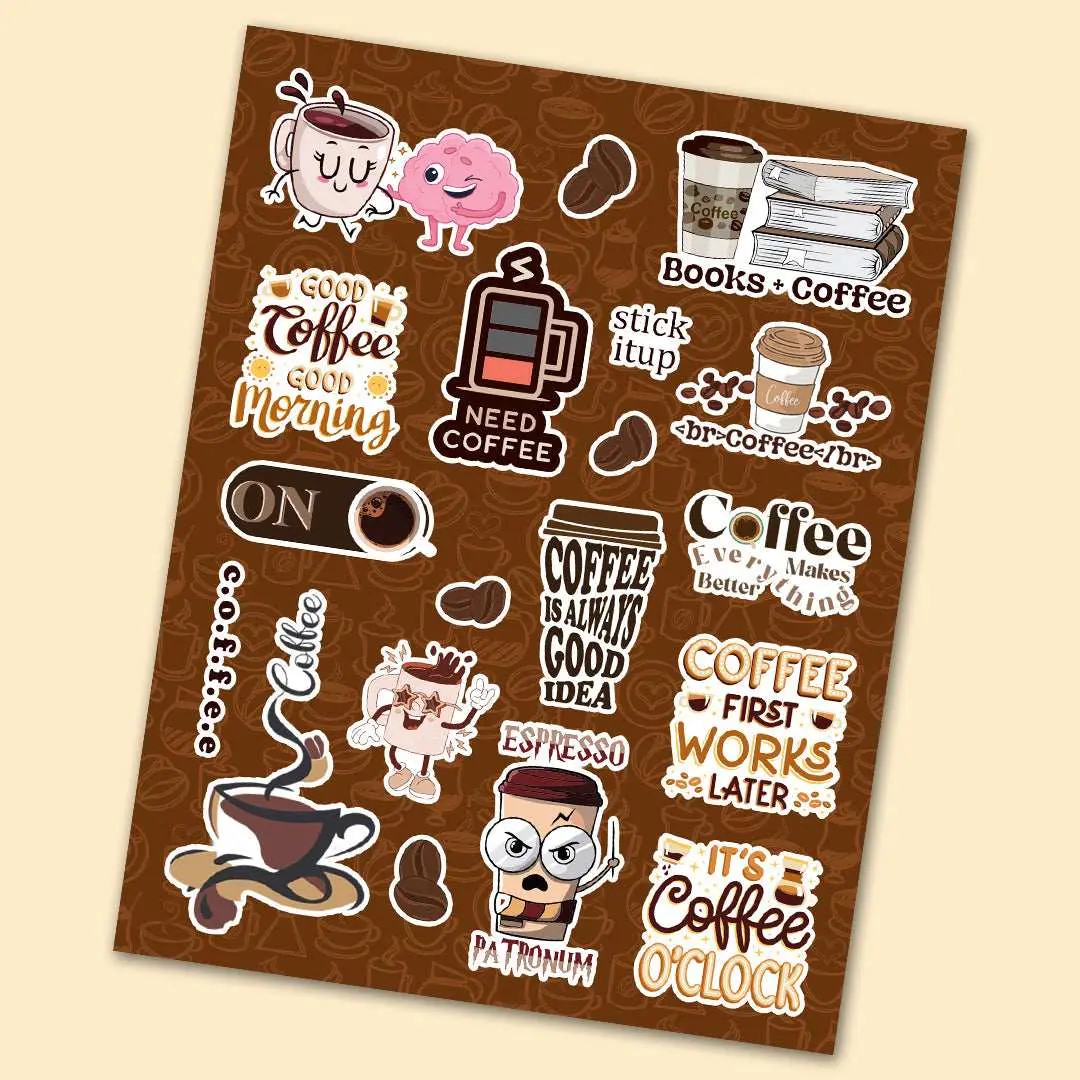 Coffee Mini Sticker Sheet 1