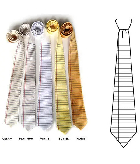 College Ruled Necktie. Lined Paper Print Tie 2