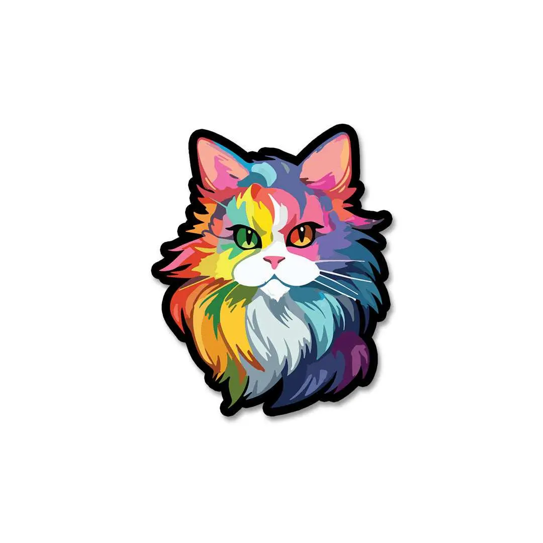 Colourful Cat Sticker 1