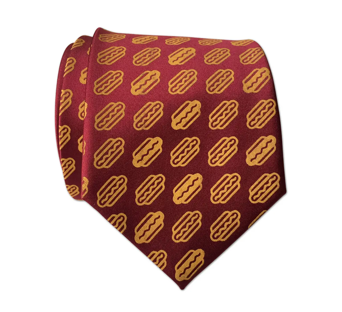 Coney Dog Necktie – Fun-Food Inspired Printed Silk Tie - Image 5