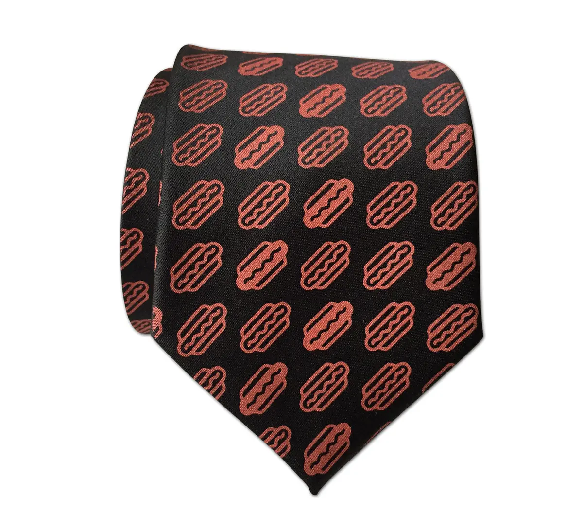 Coney Dog Necktie. Wieners! Hotdog Party Printed Tie 5