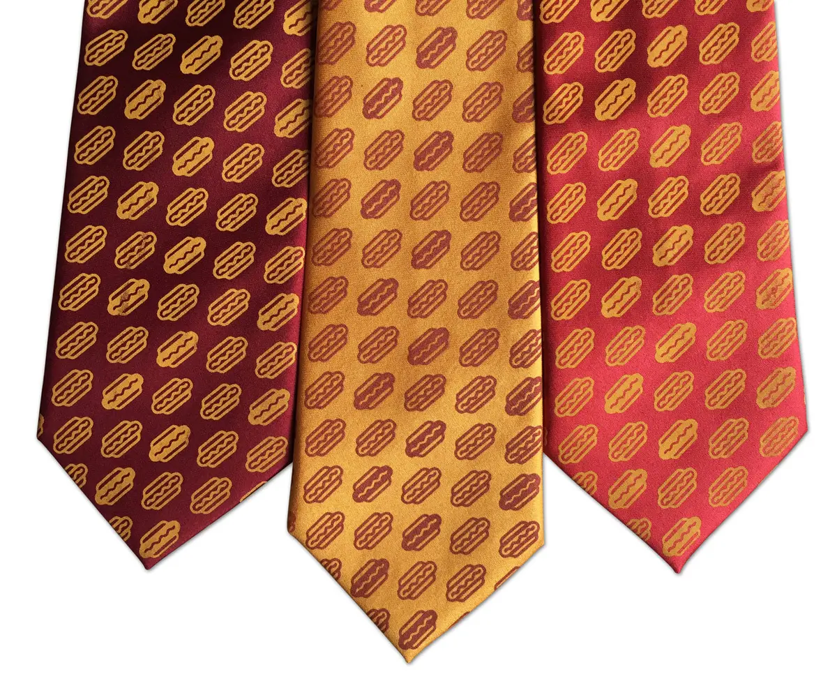 Coney Dog Necktie. Wieners! Hotdog Party Printed Tie 9