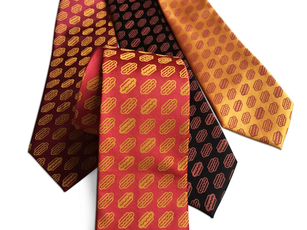 Coney Dog Necktie. Wieners! Hotdog Party Printed Tie 10
