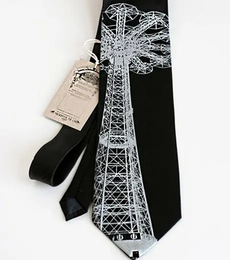 Coney Island Parachute Jump Silk Necktie 1