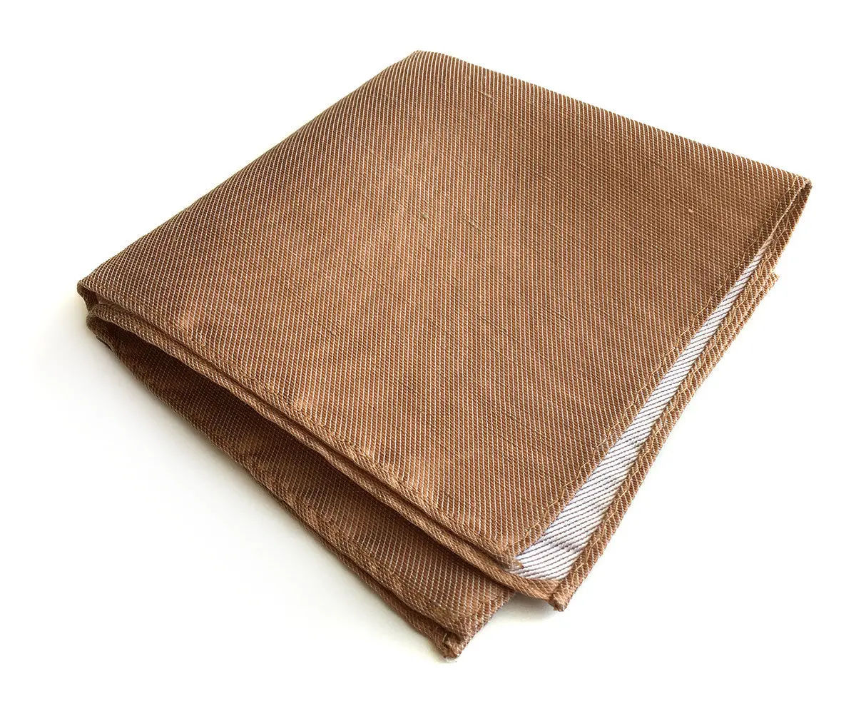 Penny Copper Linen Pocket Square. Solid Color, Conservatory 1