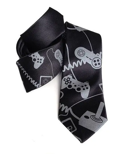 Video Game Controllers Silk Necktie. "Control Freak" Tie. 2