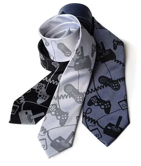 Video Game Controllers Necktie. Control Freak Tie 1