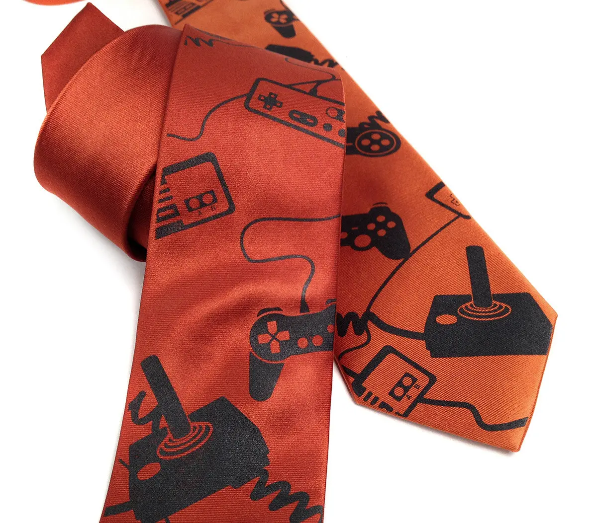 Video Game Controllers Silk Necktie. "Control Freak" Tie. 1