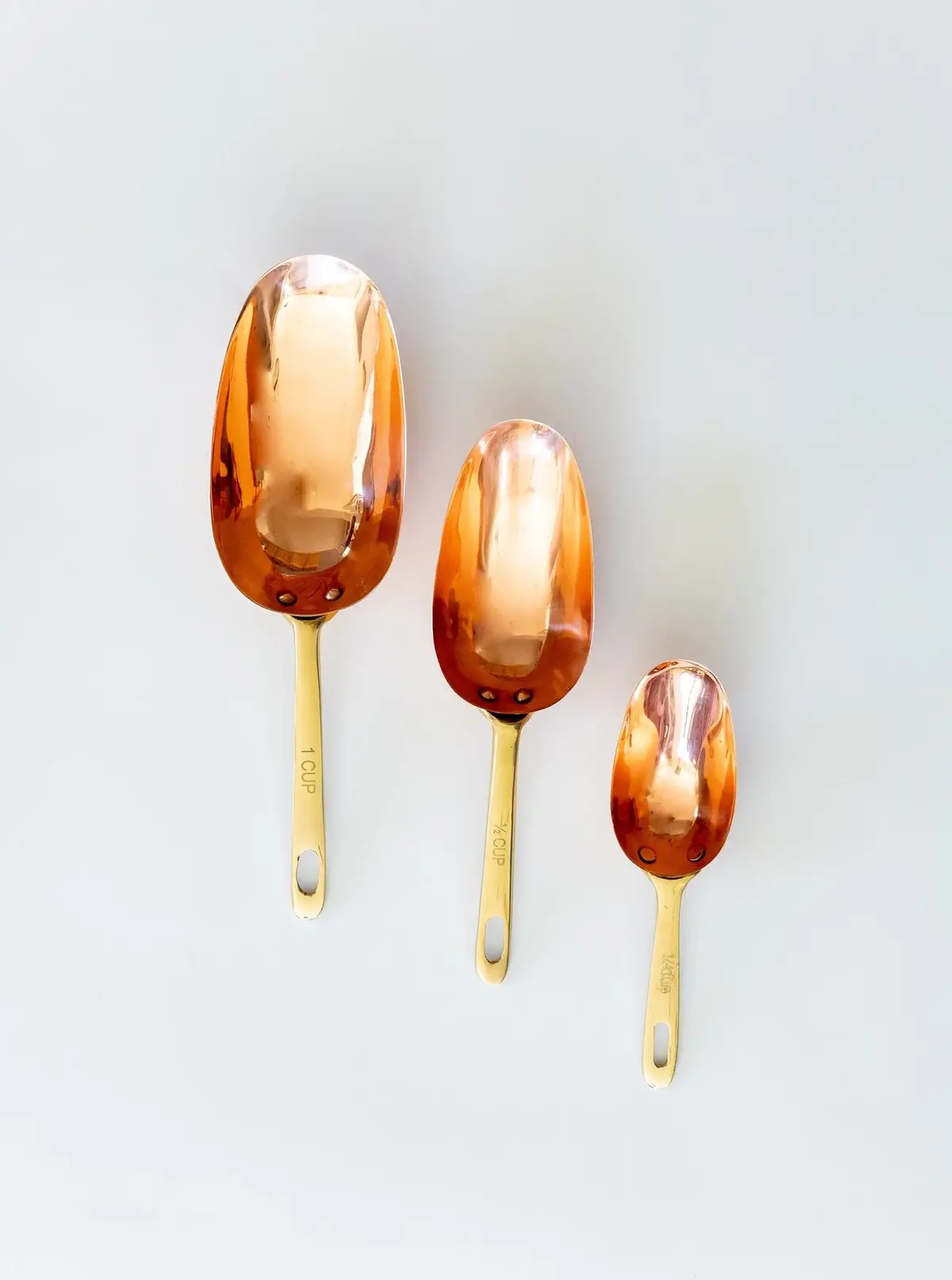 Copper Measuring Scoops | Set Of 3 1