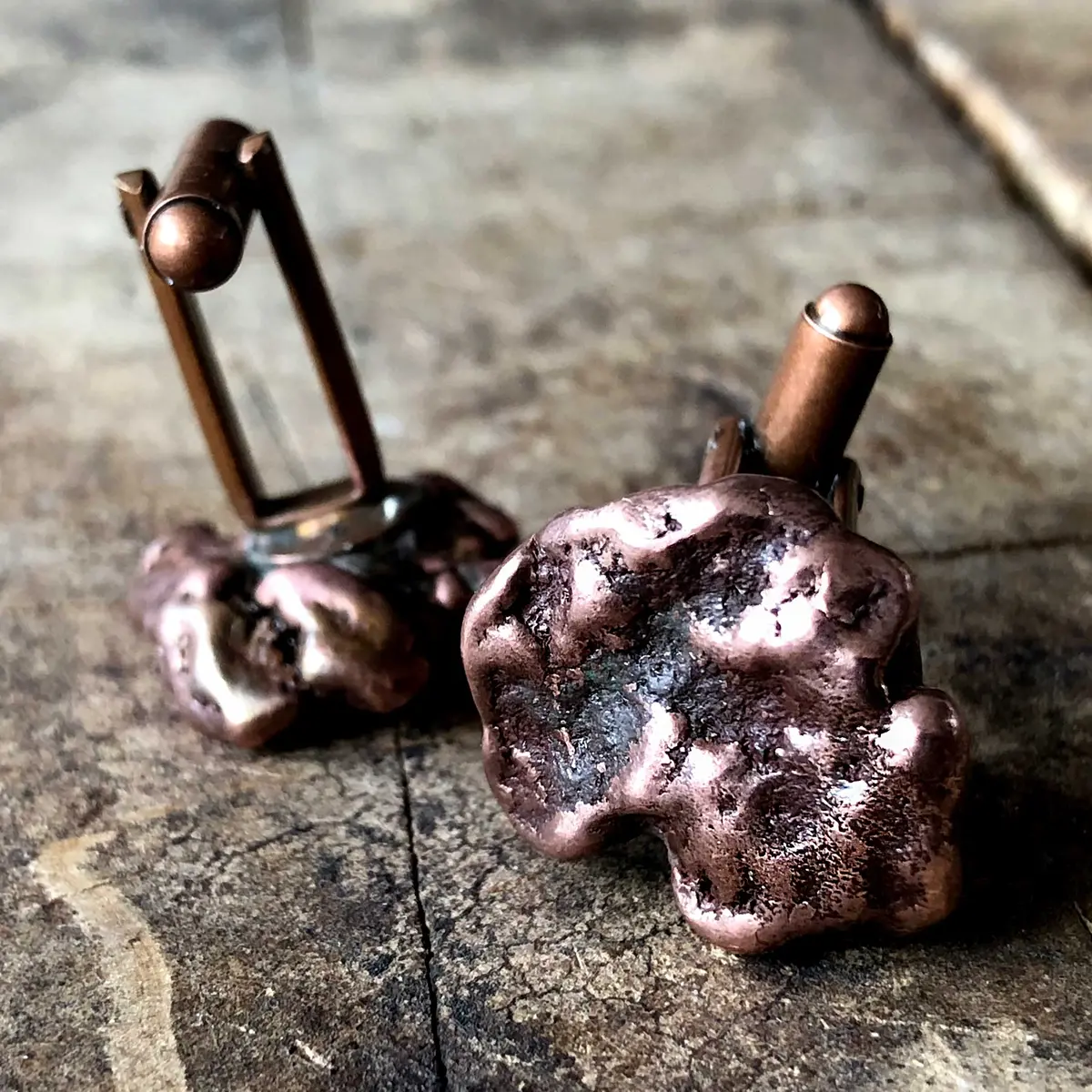 Copper Nugget Cufflinks. Northern Michigan, Raw Copper Ore Cuff Links 1