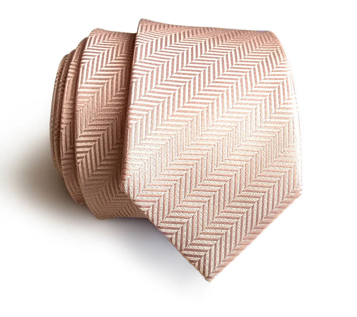 Cotton Candy Pink Herringbone Silk Necktie 1