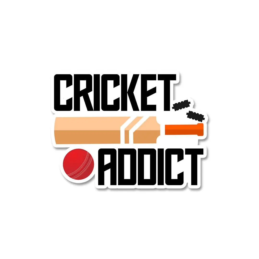 Cricket Addict Sticker 2