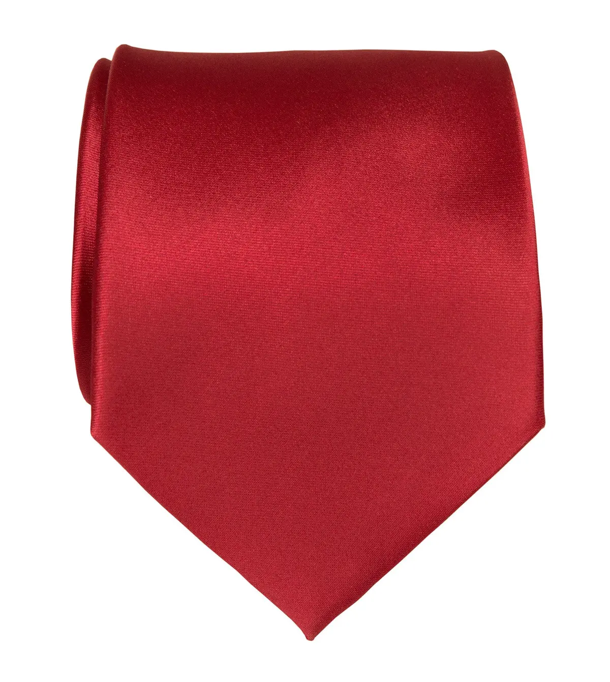 Crimson Red Necktie. Solid Color Satin Finish Tie, No Print 1