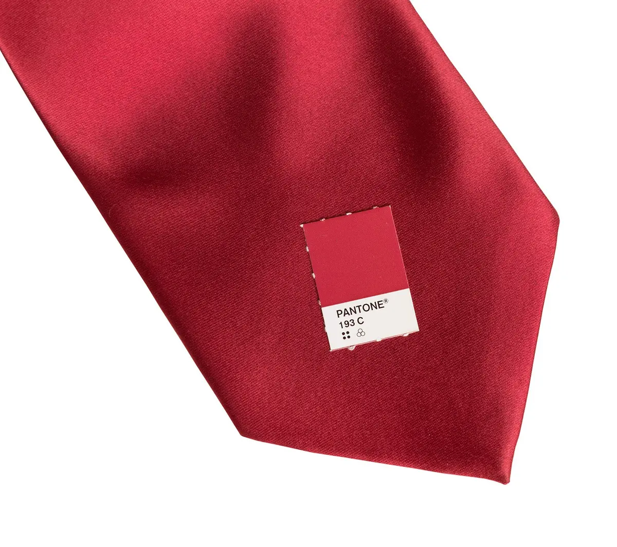 Crimson Red Necktie. Solid Color Satin Finish Tie, No Print 2