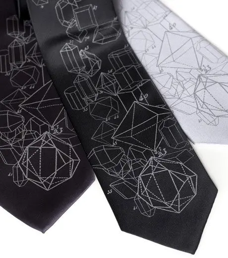 Crystalline Structure Silk Necktie. Crystal Math Geology Tie 2
