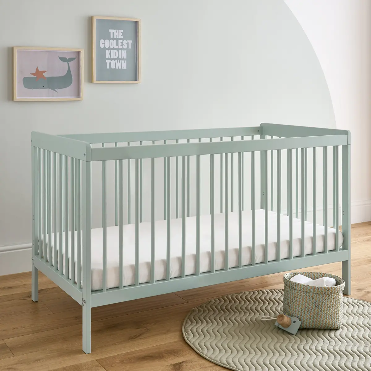 Cuddleco Nola Cot Bed - Sage Green 1