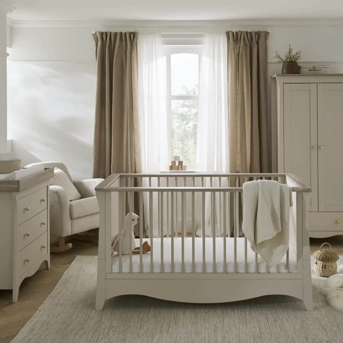 Cuddleco Clara 3 Piece Nursery Furniture Set - Cashmere 1