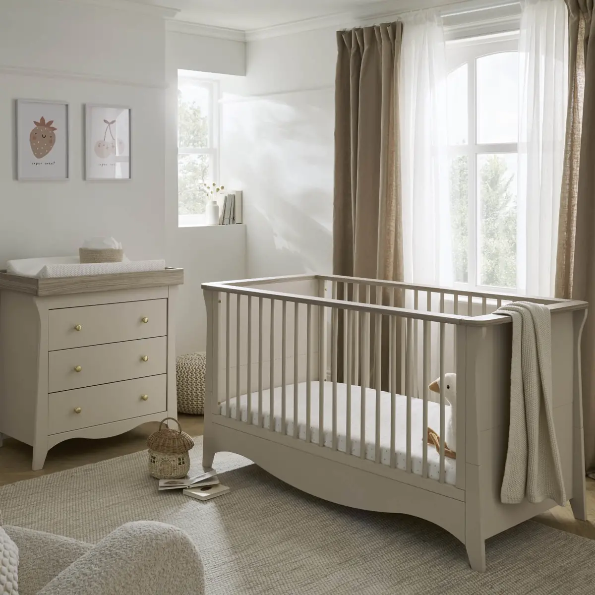 Cuddleco Clara 2 Piece Nursery Furniture Set - Cashmere 1