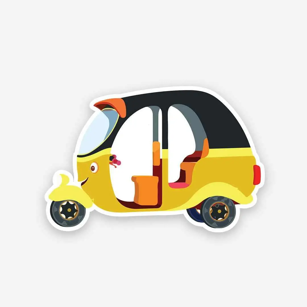Cute Autorickshaw Sticker 1