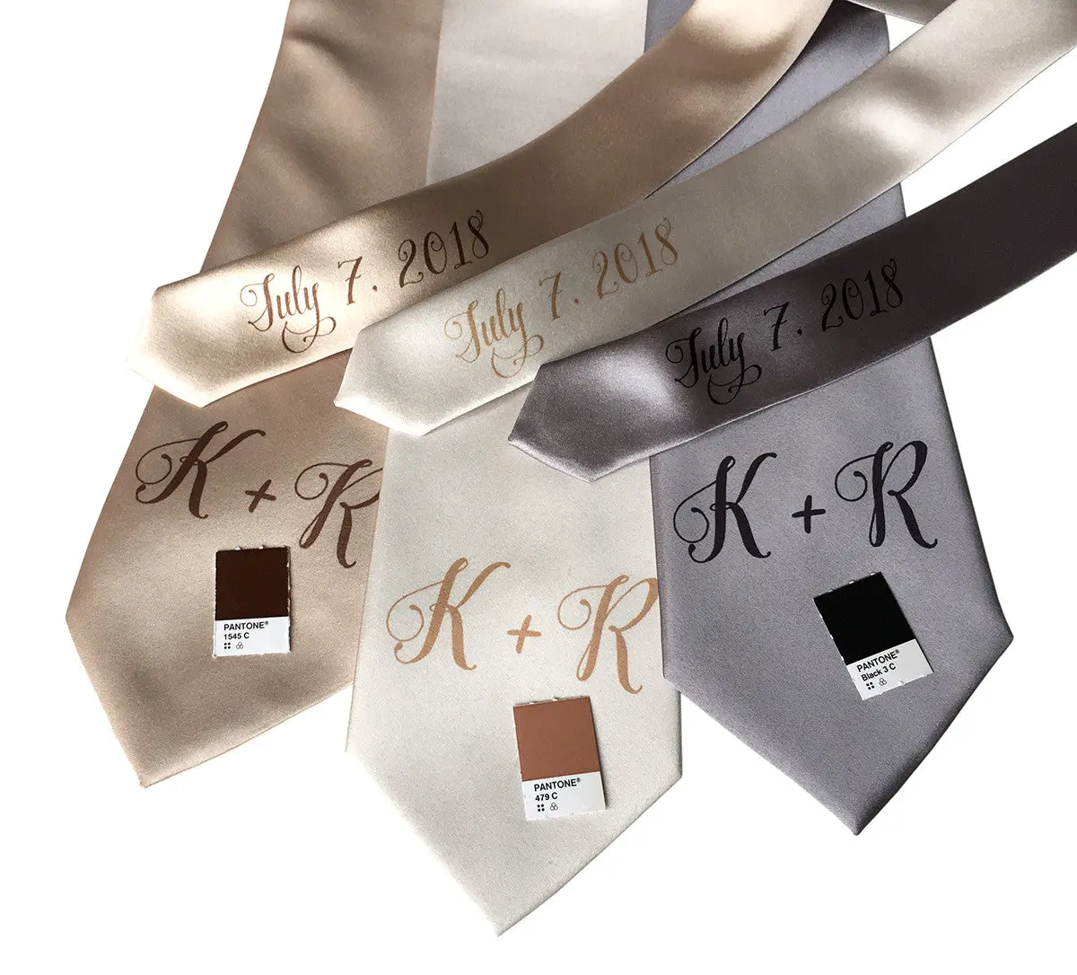 Initials Tie. Personalized Custom Monogram Necktie 1