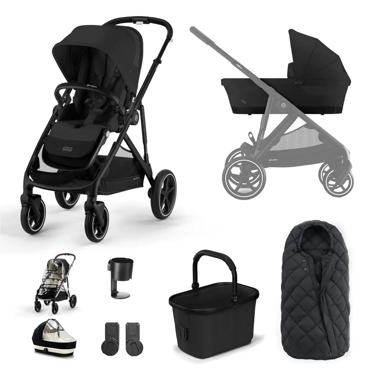 Cybex Gazelle S Essential Bundle - Black/Moon Black 1