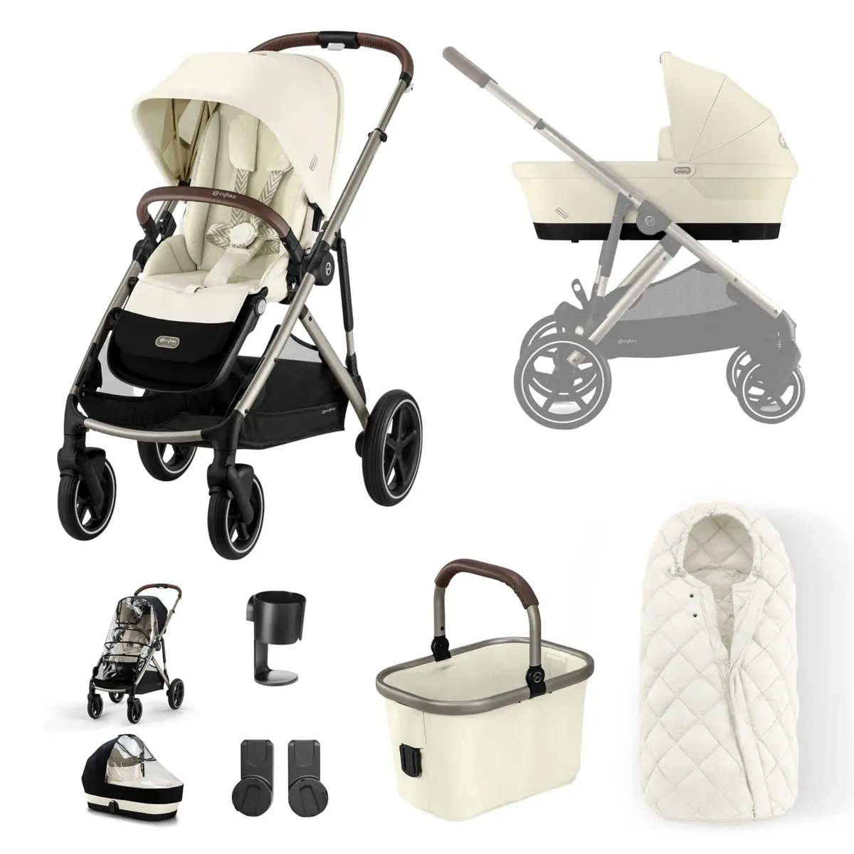 Cybex Gazelle S Essential Bundle - Taupe/Seashell Beige 1