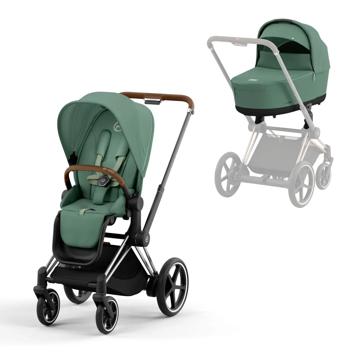 Cybex E-Priam Pram - Leaf Green 2