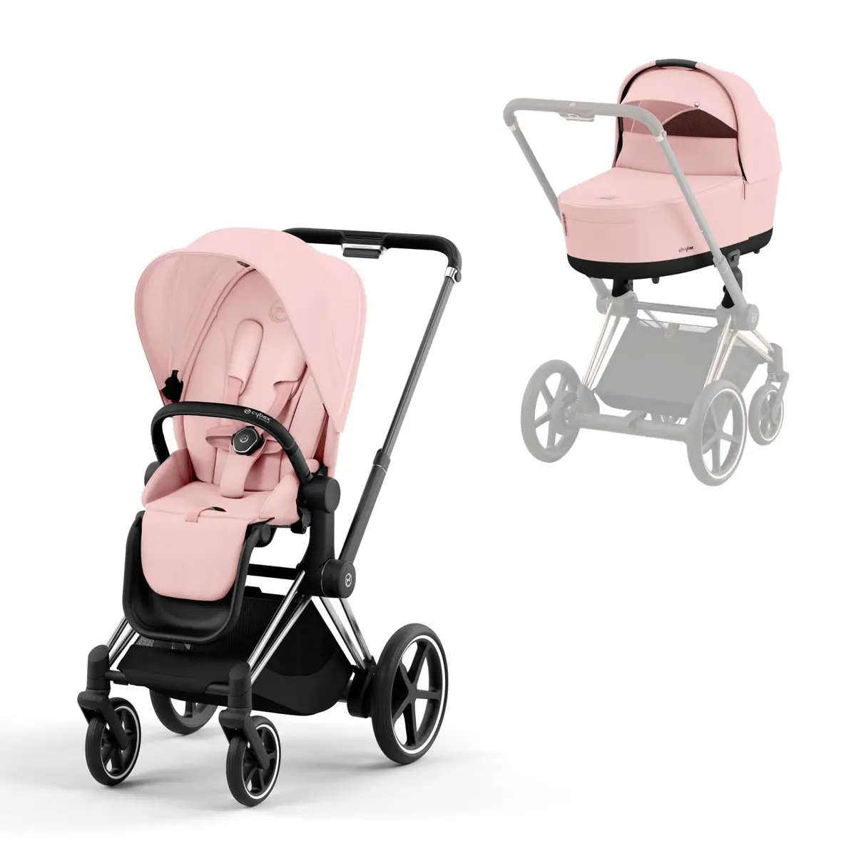 Cybex E-Priam Pram - Peach Pink 1