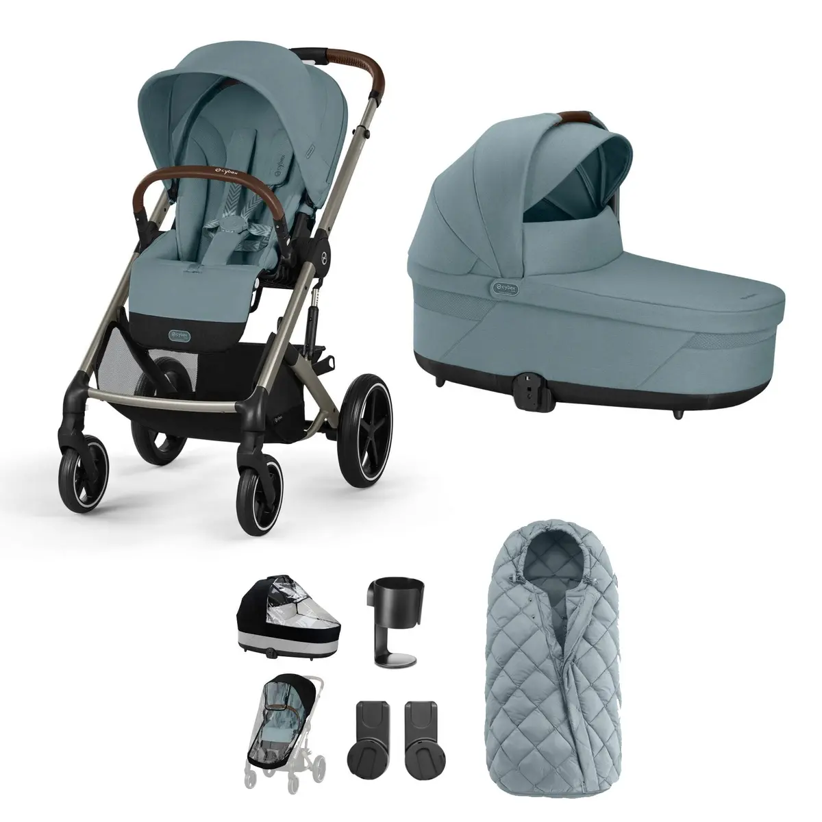 Cybex Balios S Lux Essential Bundle - Taupe/Stormy Blue 1