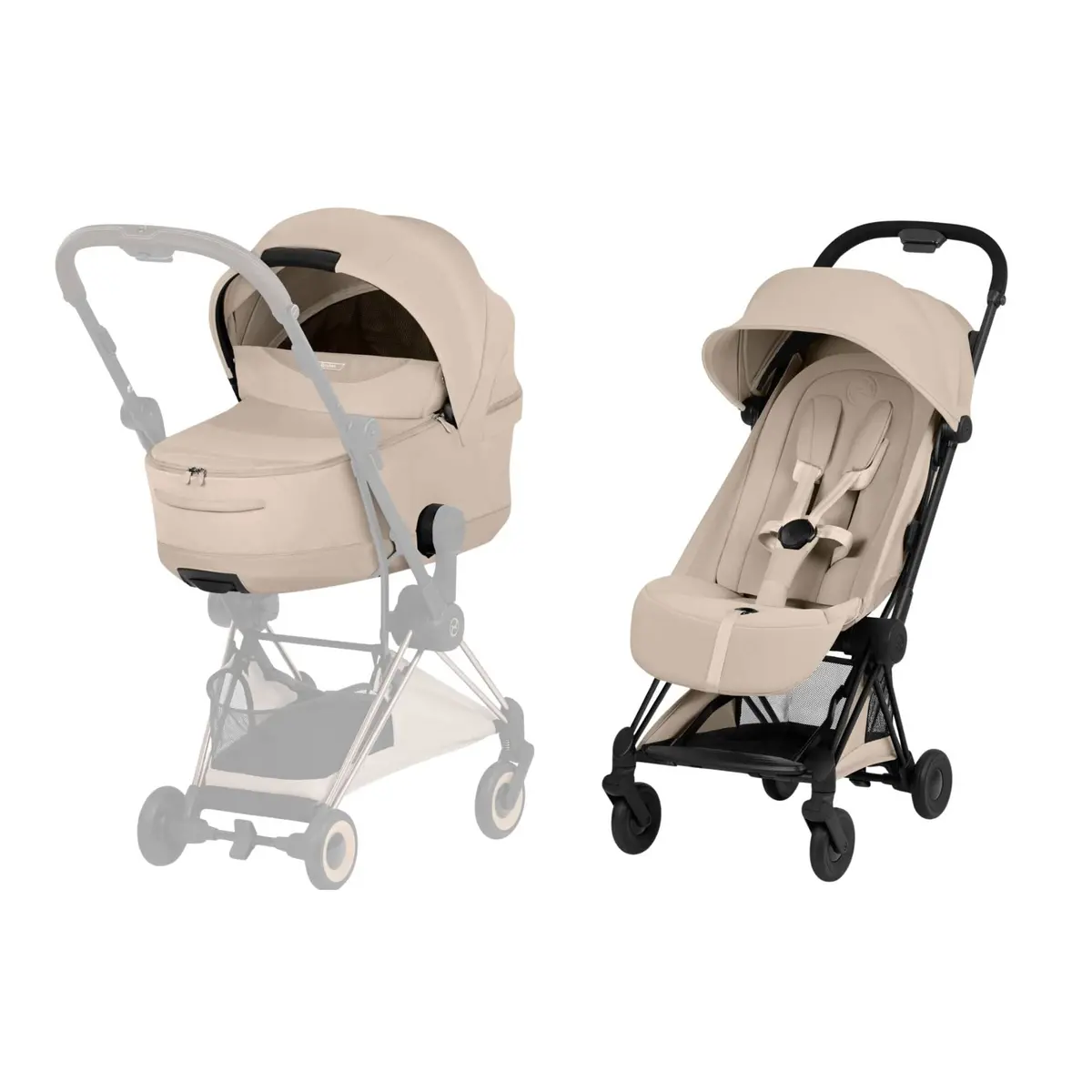 Cybex Coya Pushchair Set - Style Collection - Matt Black/Cozy Beige 1