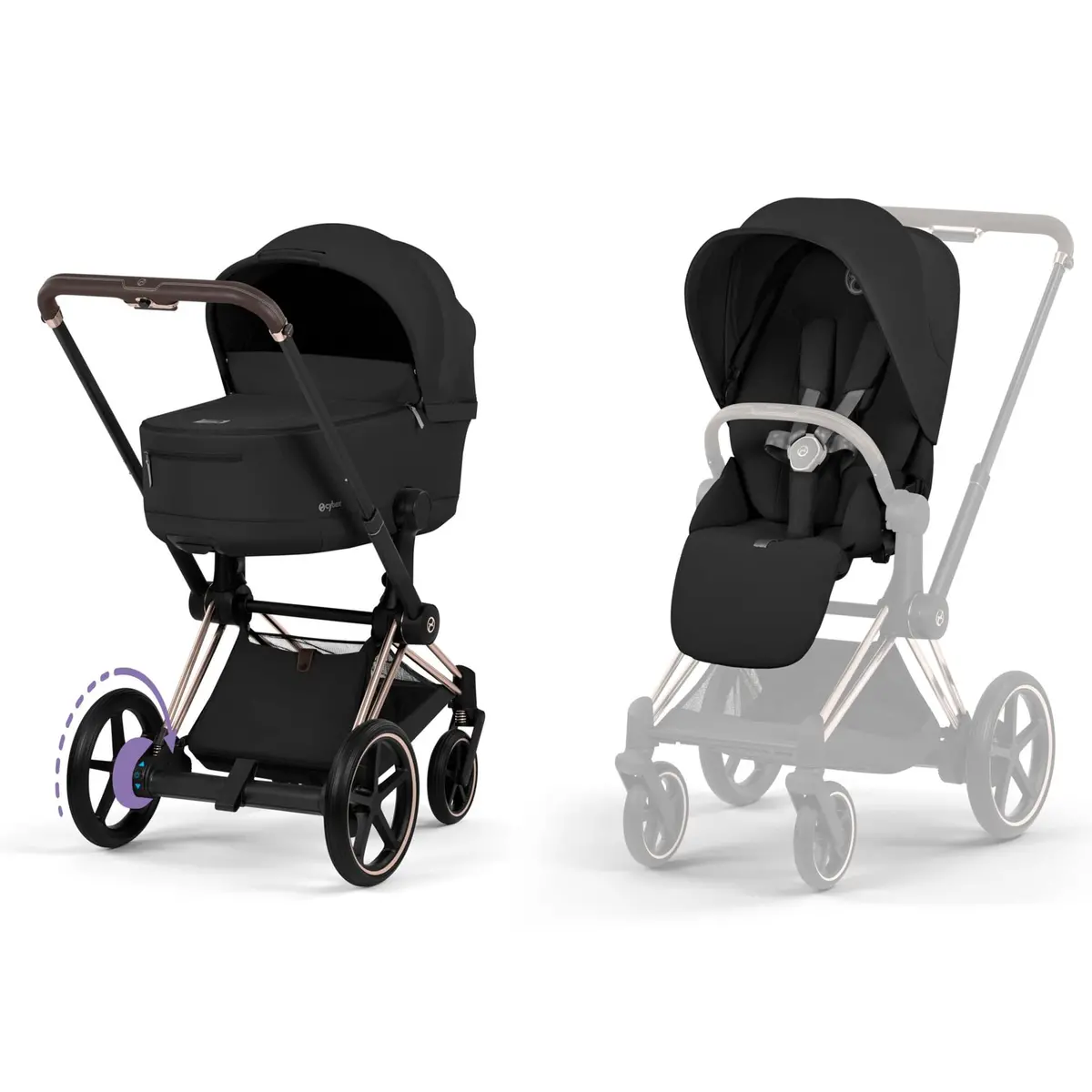 Cybex Epriam Pushchair Set - Comfort Collection In Sepia Black 1