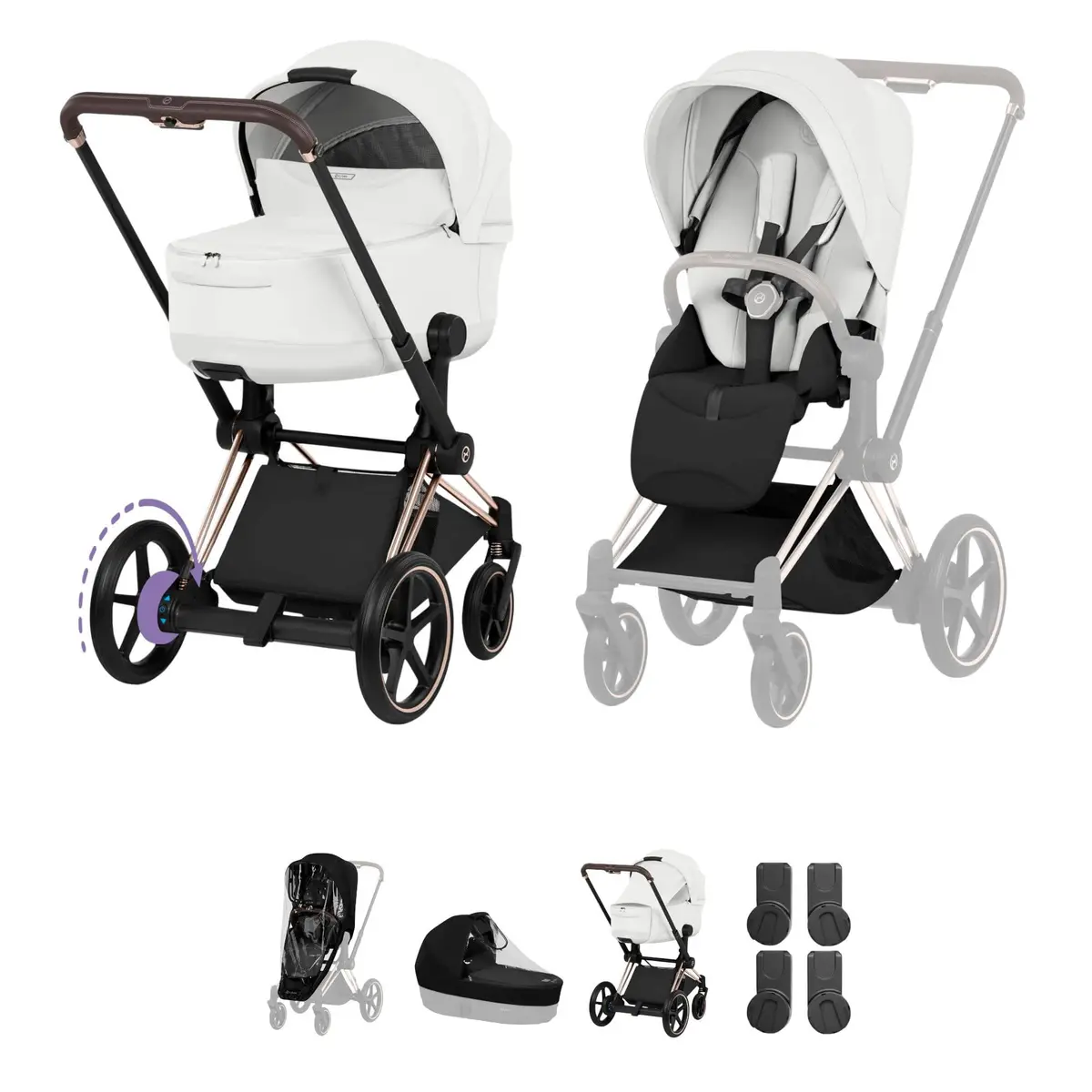Cybex Epriam Pushchair Set - Style Collection - Off White 1