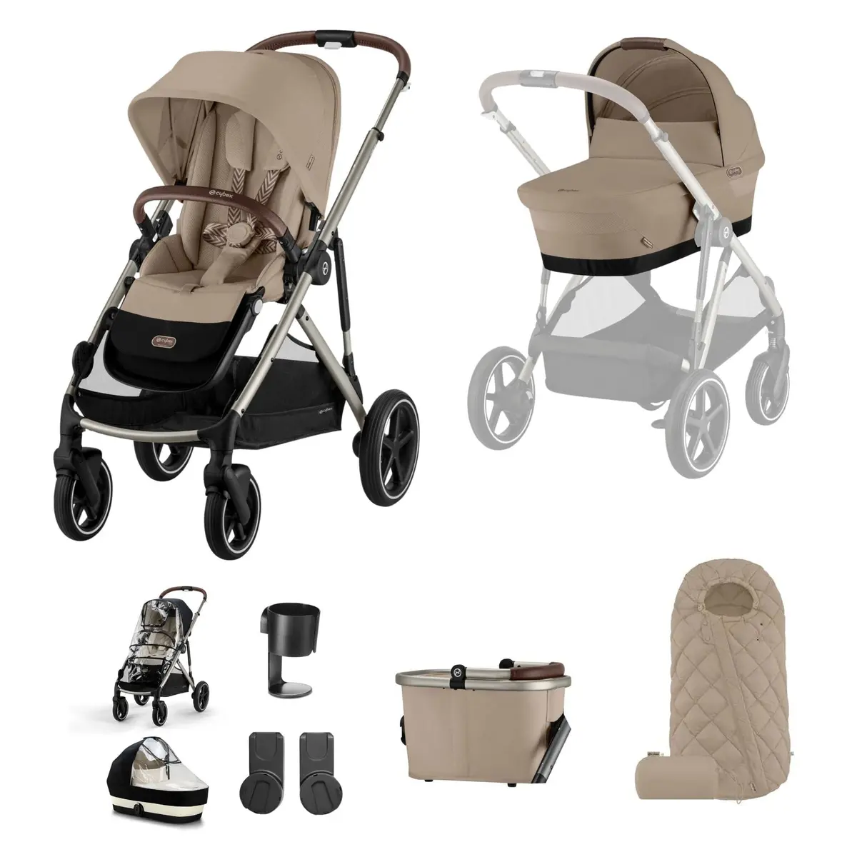 Cybex Gazelle S Essential Bundle - Taupe/Almond Beige 1