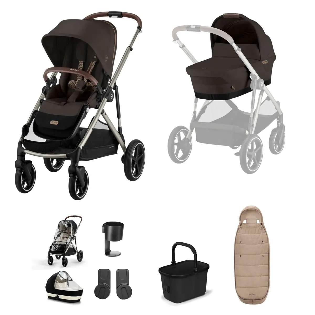 Cybex Gazelle S Essential Bundle - Taupe/Chocolate Brown 3