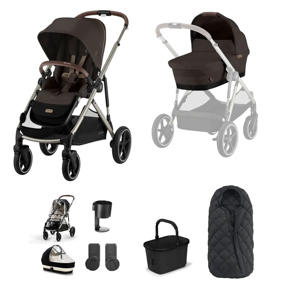 Cybex Gazelle S Essential Bundle - Taupe/Chocolate Brown 2