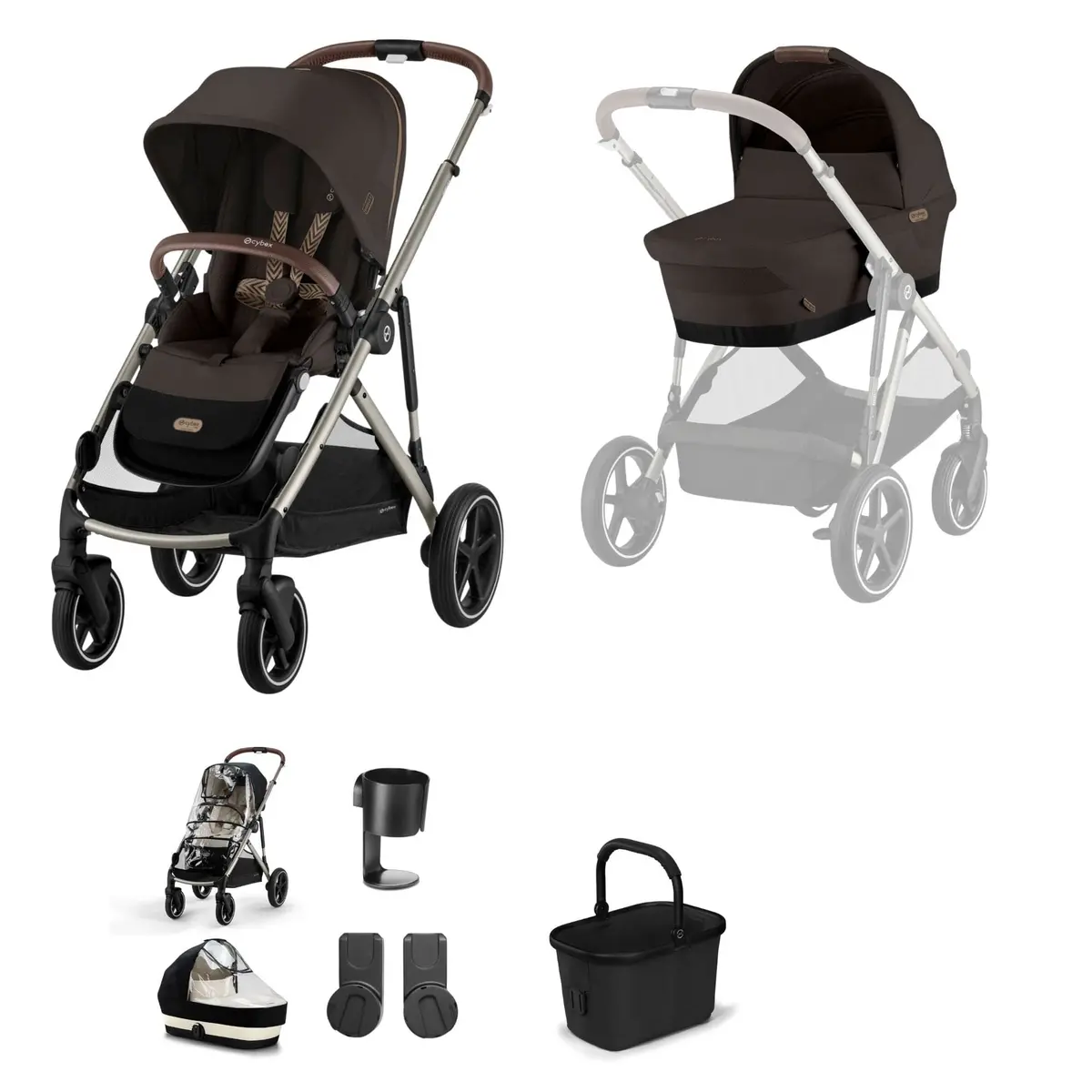 Cybex Gazelle S Essential Bundle - Taupe/Chocolate Brown 5