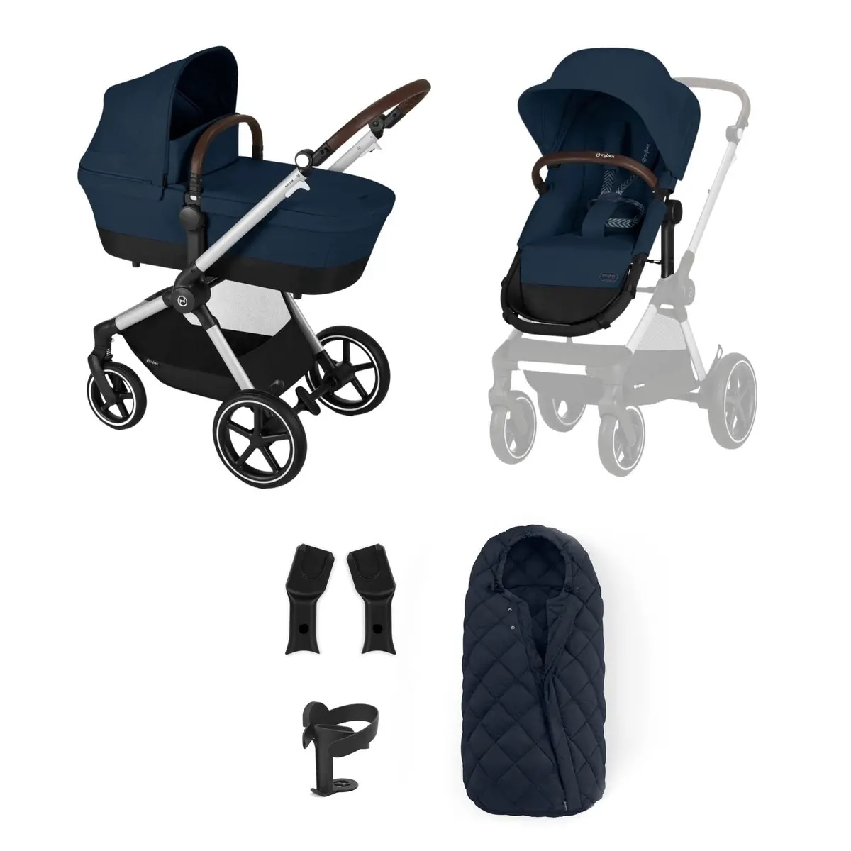 Cybex Eos Lux Essentials 7 Piece Bundle - Ocean Blue 1
