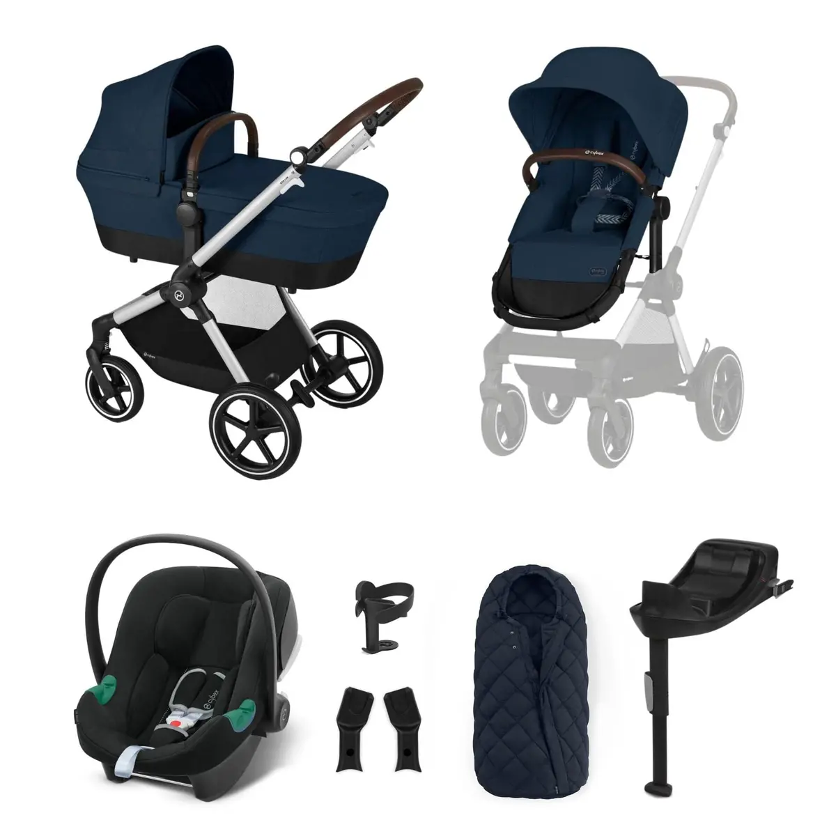 Cybex Eos Lux Comfort 9 Piece Bundle - Ocean Blue 1