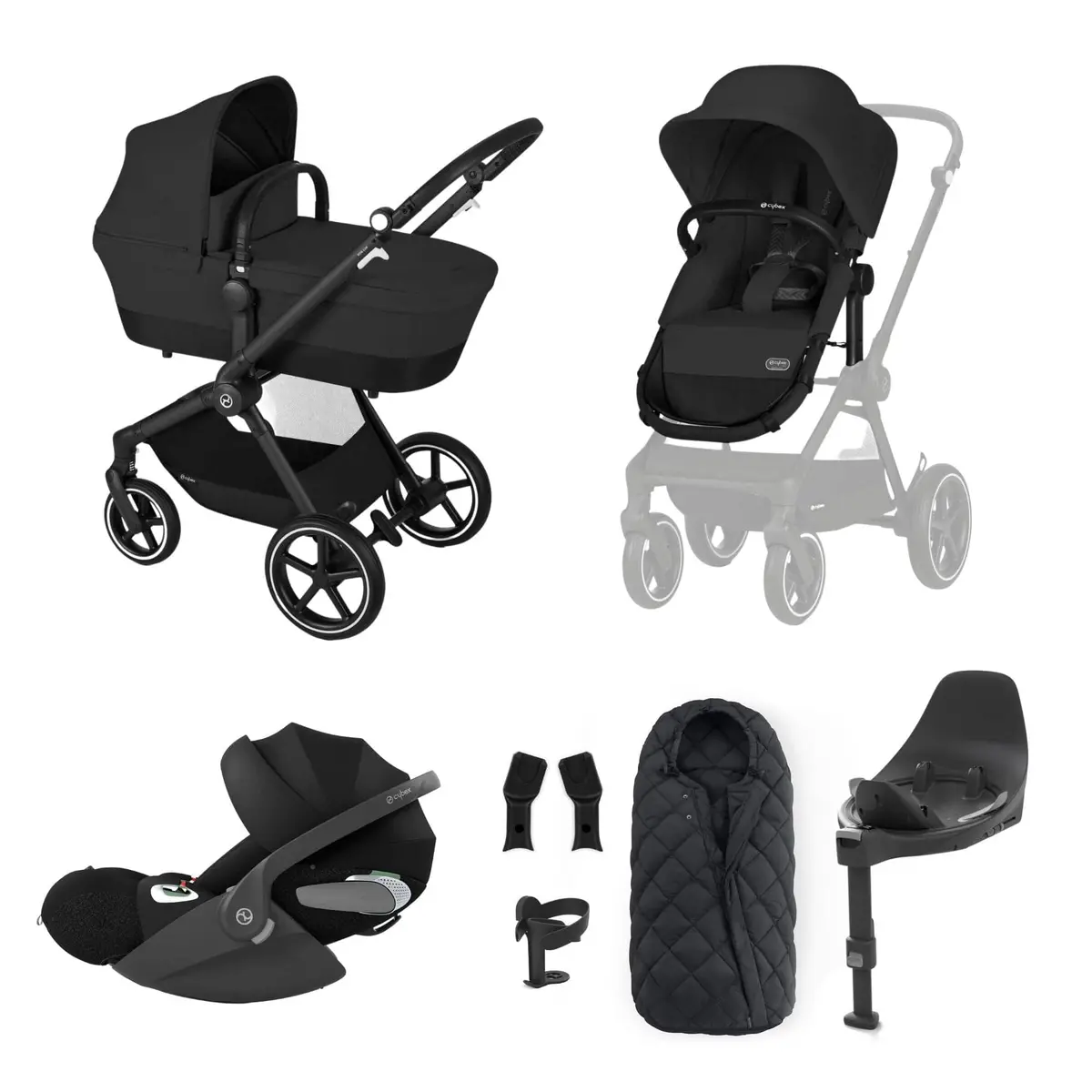 Cybex Eos Lux Luxury 9 Piece Bundle - Moon Black 2