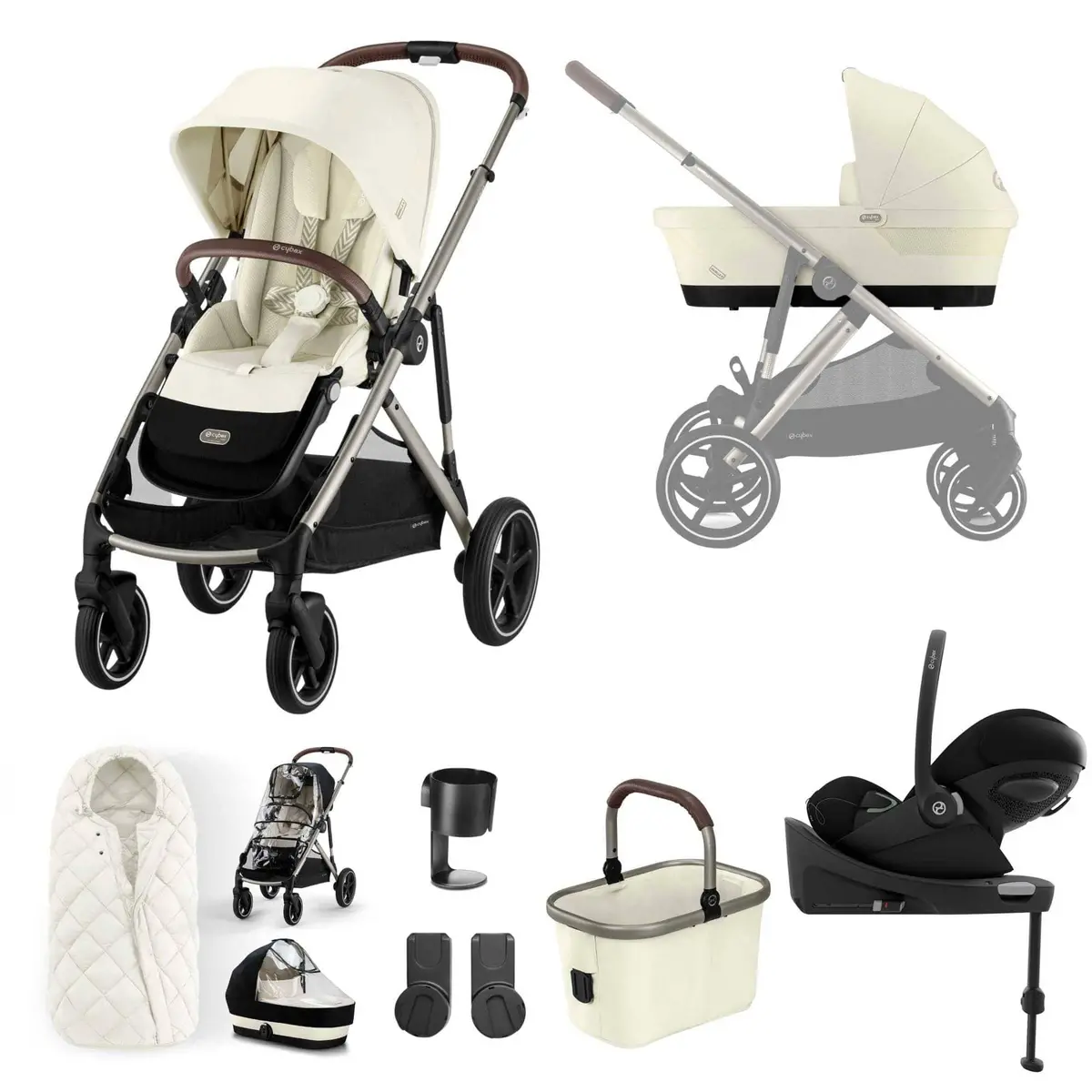 Cybex Gazelle S Luxury Bundle - Taupe/Seashell Beige 1