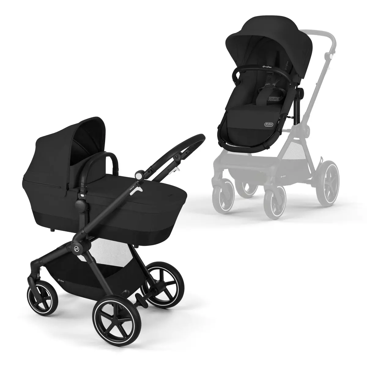 Cybex Eos Lux Stroller - Moon Black 1