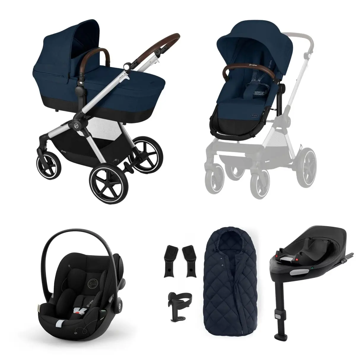 Cybex Eos Lux Luxury 9 Piece Bundle - Ocean Blue 1
