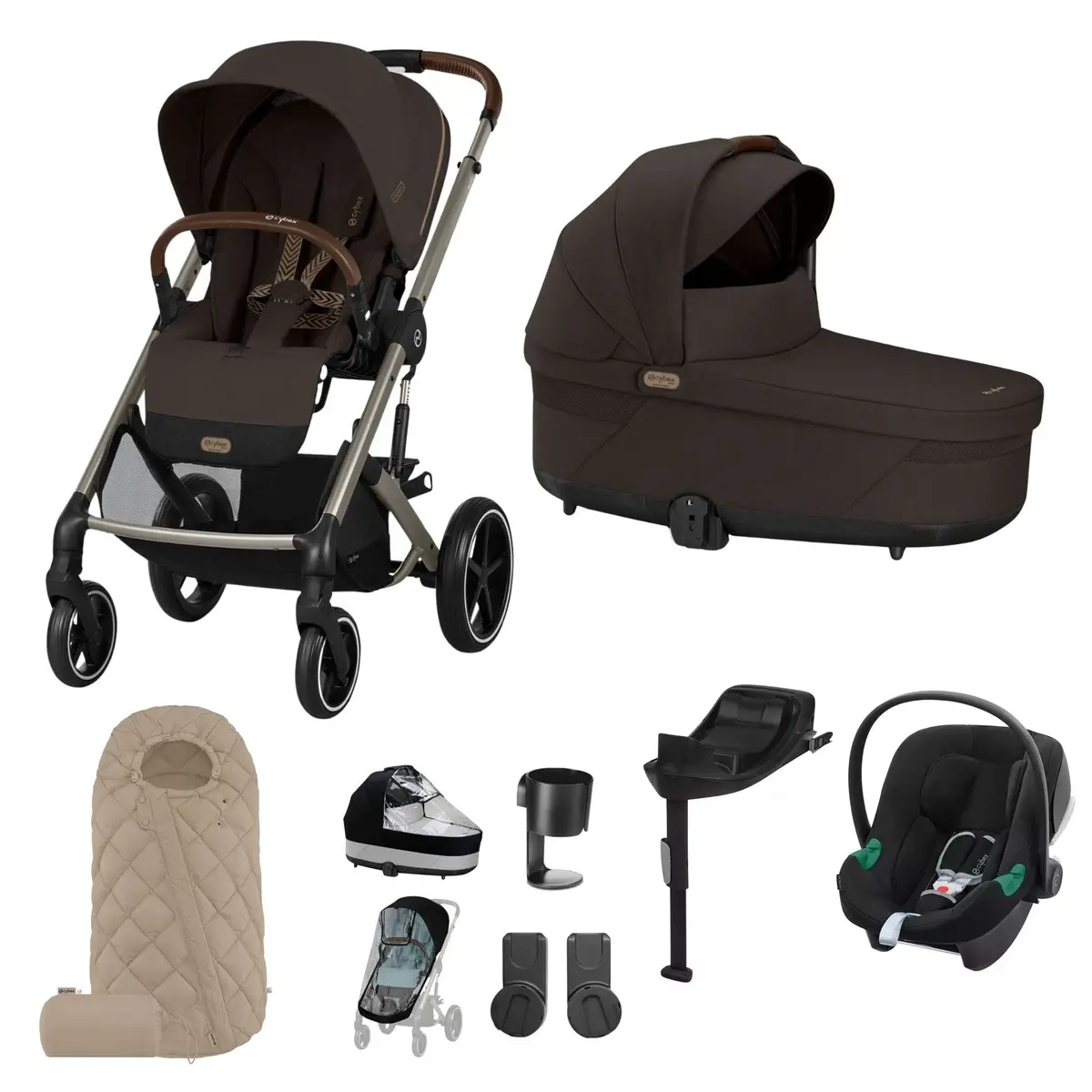 Cybex Balios S Lux Comfort Bundle - Taupe/Chocolate Brown 1