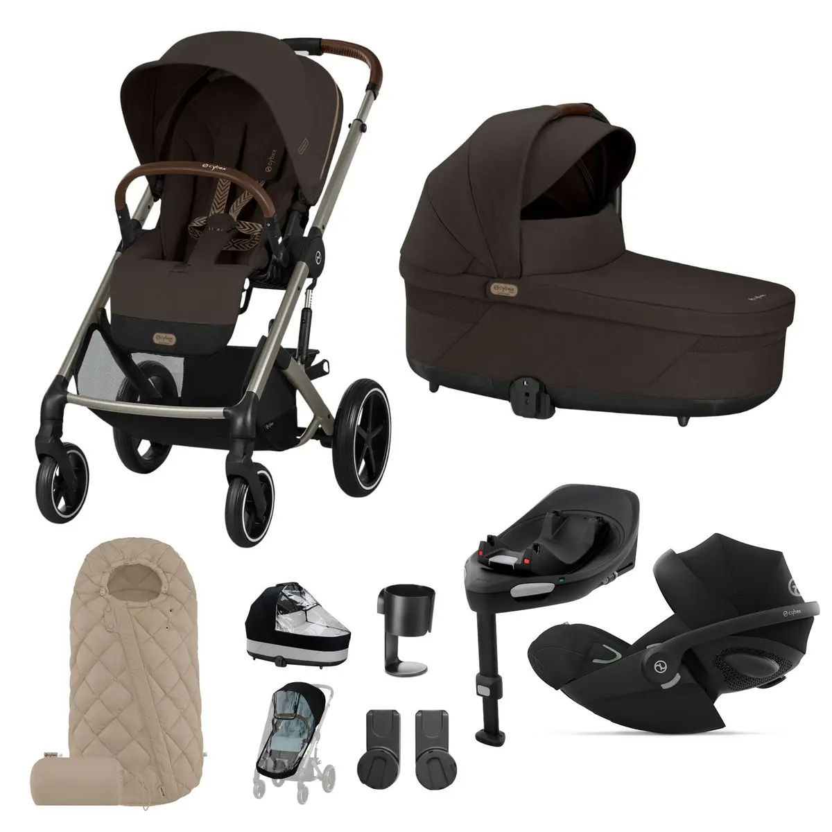Cybex Balios S Lux Luxury Bundle - Taupe/Chocolate Brown 1