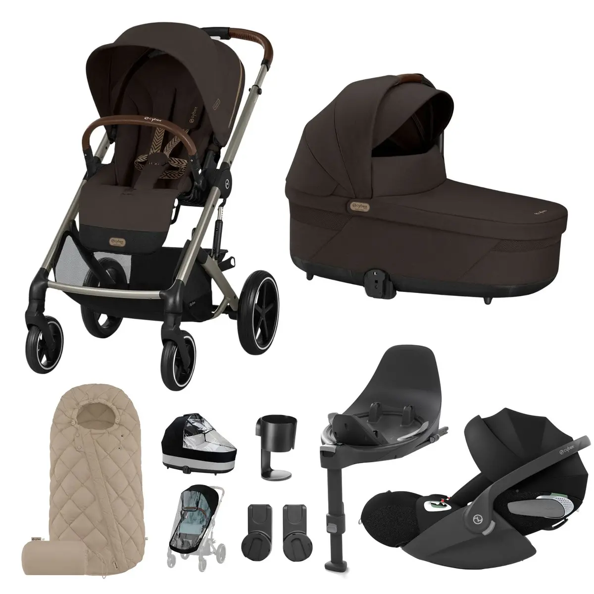 Cybex Balios S Lux Luxury Bundle - Taupe/Chocolate Brown 6