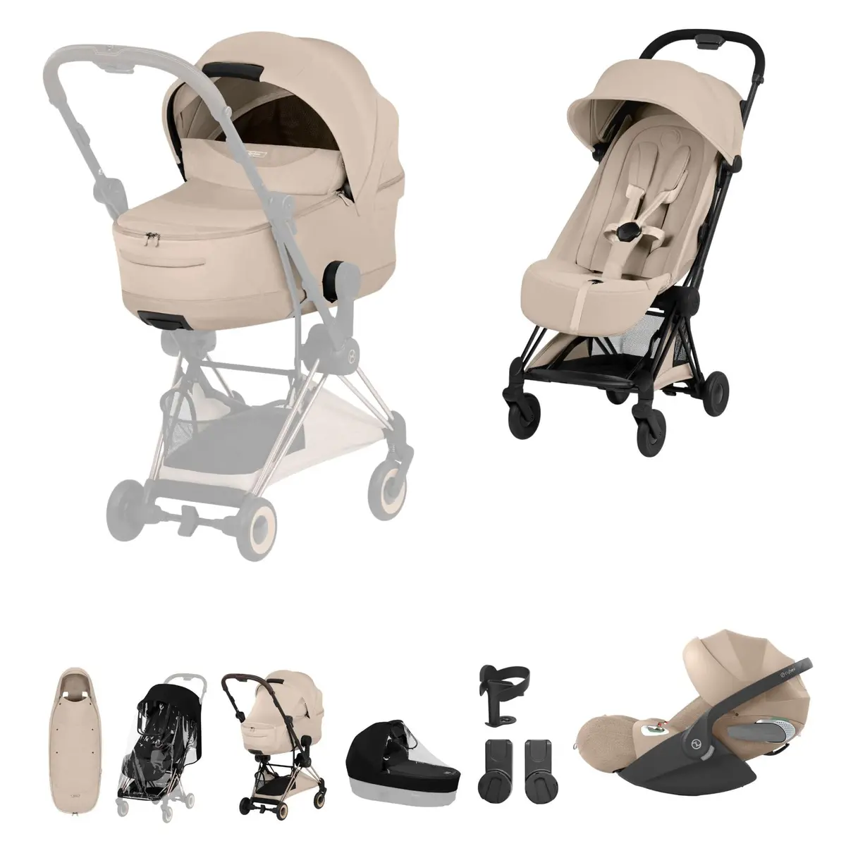 Cybex Coya Ultimate Accessory Bundle - Style Collection - Cozy Beige 2