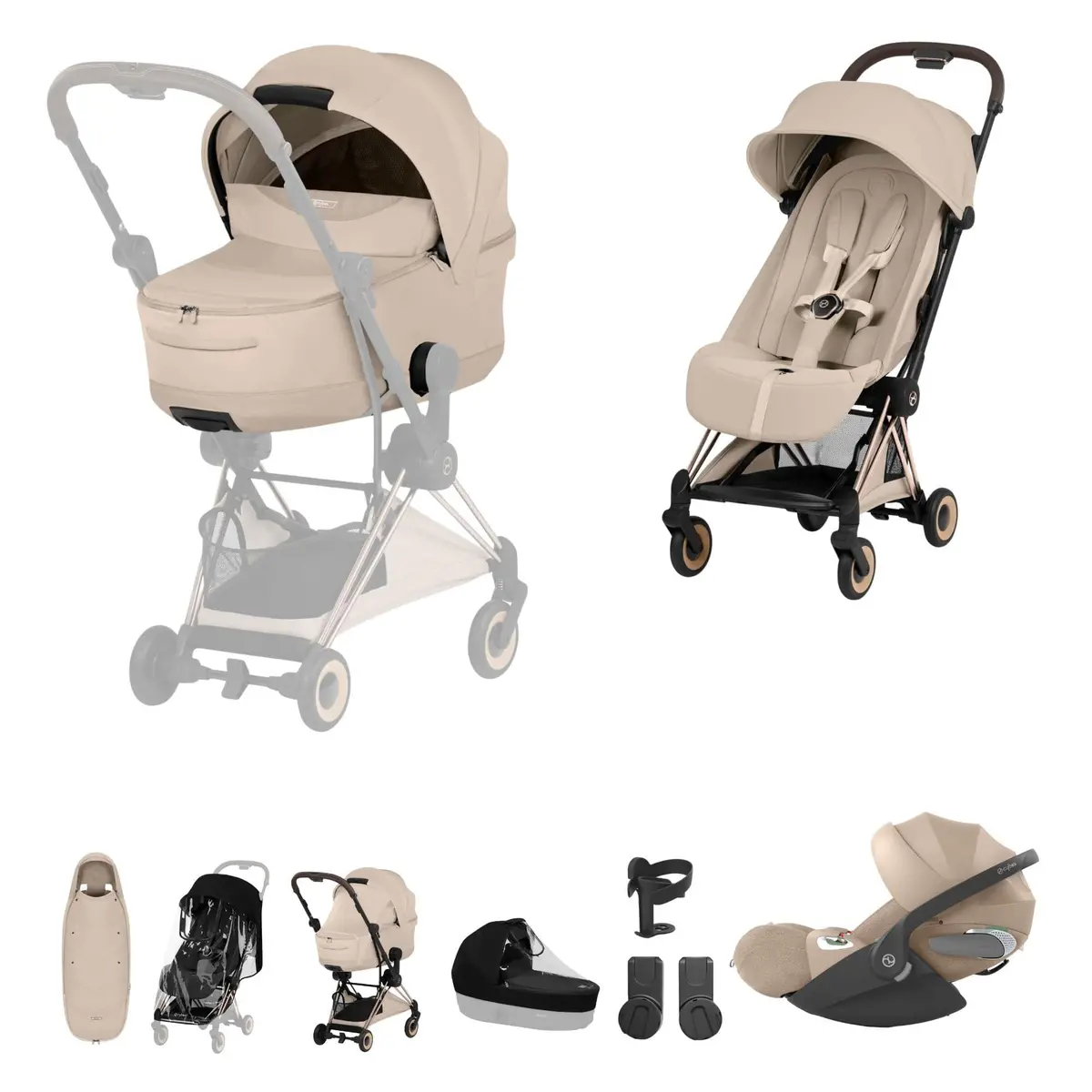 Cybex Coya Ultimate Accessory Bundle - Style Collection - Cozy Beige 4
