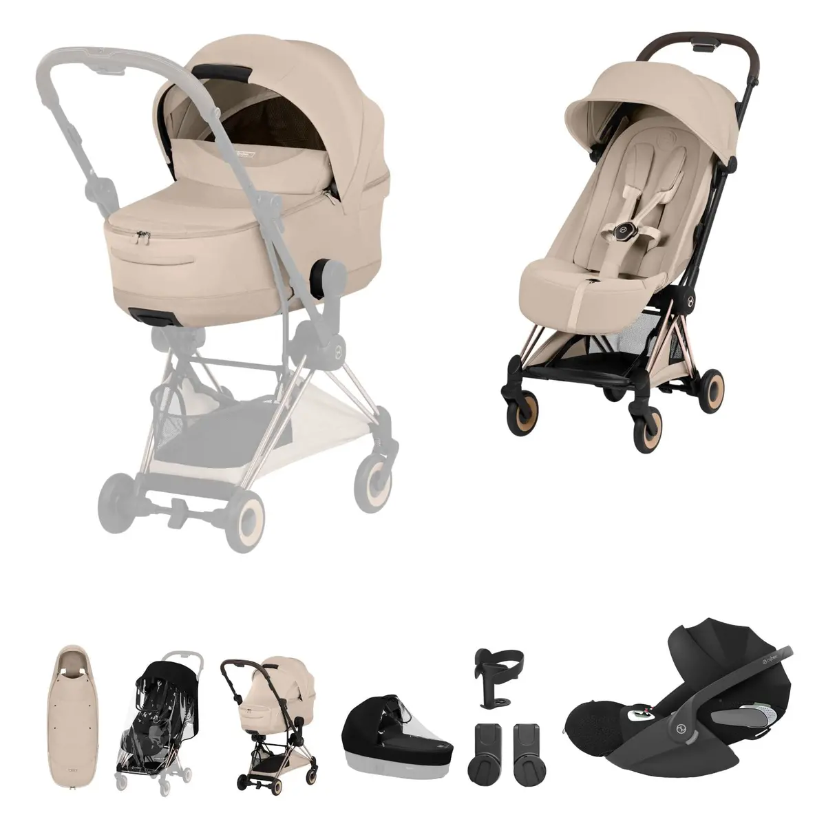 Cybex Coya Ultimate Accessory Bundle - Style Collection - Cozy Beige 3