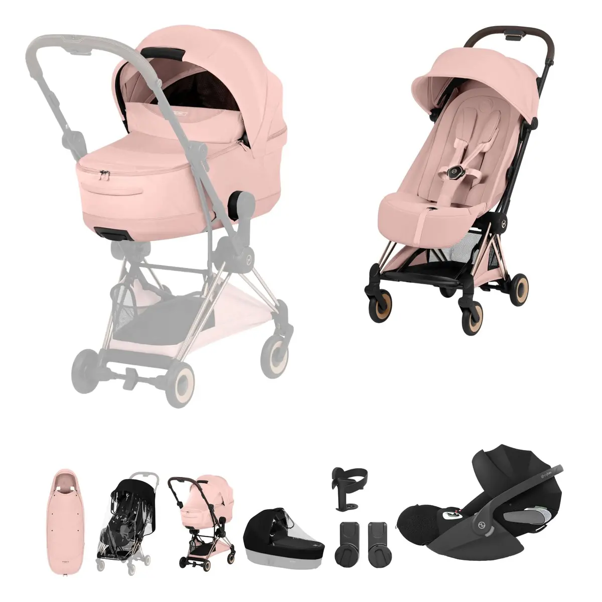 Cybex Coya Ultimate Accessory Bundle - Style Collection - Peach Pink 1